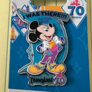Disneyland 70th Anniversary Mickey Enamel Pin -  LIMITED RELEASE